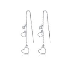 PRICES MAY VARY. High Quality Material: These heart chain earrings are all made of real 925 sterling silver (not only the earrings posts but the whole earrings are 925 sterling silver material). Healthy silver material is Nickel-free, Lead-free, Cadmium-free and Hypoallergenic, which won’t irritate your ears! Wear Comfortably! Unique Design: These heart threader earrings are comfortable to wear all day long, thanks to their lightweight design. And tassel dangle earrings are easy to dress up or d Earrings Chain, Chain For Women, Heart Dangle Earrings, Heart Chain, Threader Earrings, Pretty Gift, Girls Jewelry, Silver Material, Chain Earrings