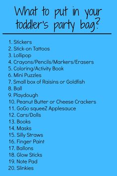 what to put in your toddler's party bag? - click on the image