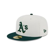 Cap off your collection thanks to New Era and their 59Fifty Oakland A's Retro Fitted Hat. With a stylish colorway and on-trend detailing, you’ll be sure to turn heads whenever and wherever you go. Add brand love and peak protection to your collection - and thank us later. Fitted hat 6 panel construction Embroidered team logo Flat brim Lids Hat, Streetwear Caps, Custom Fitted Hats, Swag Hats, Streetwear Hats, Mad Hat, Hat Aesthetic, Hype Clothing, Luxury Hats