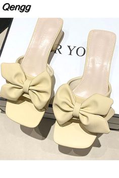 Shipping: Worldwide Express Shipping AvailableDelivery time: 7-15Days Fast ShippingReturns: Fast refund, 100% Money Back Guarantee.Brand Name: SLWFGTHeel Height: High (5cm-8cm)With Platforms: NoSandal Type: BasicOrigin: Mainland ChinaOccasion: CasualUpper Material: PUOutsole Material: RubberBack Counter Type: Back StrapPattern Type: SolidSide Vamp Type: OpenFit: Fits true to size, take your normal sizeStyle: LEISUREHeel Type: Spike HeelsLining Material: PUClosure Type: Slip-OnModel Number: 20220 Hoof Heels, Butterfly Knot, Loafer Slippers, Slides Women, Retro Fabric, Womens Summer Shoes, Slippers Women, Heel Slippers, Casual Slippers