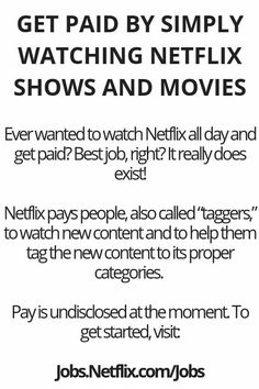 an ad for netflix with the text get paid by simply watching netflix shows and movies