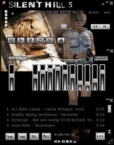 an advertisement for silent hill 3, which features two mannequins and one woman