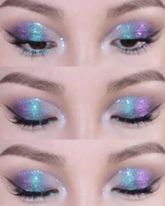 Iridescent Makeup Looks, Iridescent Makeup, Holographic Makeup, Sparkly Eyeshadow, Pretty Makeup Looks