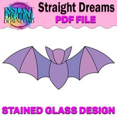 a paper cut out of a bat with the text, stained glass design straight dreams