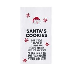 santa's cookies tea towel