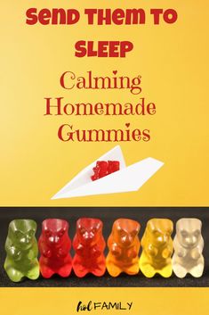 a book cover with gummy bears in front of it and the title send them to sleep