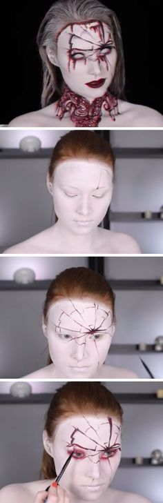 Bloody Mary Makeup Tutorial | DIY Halloween Costumes for Women | Easy Halloween Makeup Tutorials for Women Gory Makeup Ideas Easy, Diy Gory Halloween Makeup, Beginner Special Fx Makeup, Halloween Makeup Tutorial Easy, Bullet Wound Makeup Halloween, Meme Costume, Diy Halloween Costumes For Women