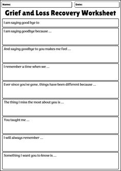 Grief and Loss Recovery Worksheets Distress Tolerance Activities, Seeking Safety, Group Therapy Activities, Self Esteem Worksheets, Distress Tolerance, Social Emotional Activities, Mental Health Activities, Individual Therapy