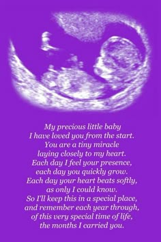 a purple background with an image of a baby in the middle