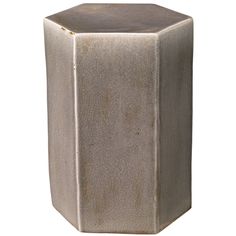 an old, dirty concrete block is shown on a white background for use as a vase