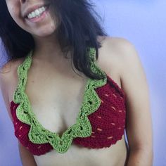 Strawberry Crochet Top PATTERN, Crochet Bralette Pattern Only, Crochet Bikini Pattern, Crochet Strawberry Pattern, Strawberry Top Crochet - Etsy UK Crochet Bralette Pattern, Strawberry Crochet, Bralette Pattern, Crop Top Pattern, Crochet Bra, Crochet Strawberry, Crochet Crop Top Pattern, Crochet Lace Top, Crochet Bralette