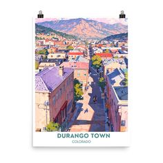 a poster with the words durano town on it