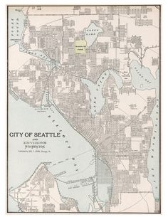 an old map of the city of seattle