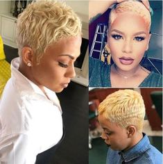 Short Blonde Wigs 100% Human Hair Wigs Cut Pixie Wigs None Lace Brazilian Hair, #AD, ##Brazilian, #advertisement, #Lace, #Pixie, #Cut Pixie Wigs, Eva Marcille, Crochet Weave, Short Pixie Wigs, Wigs Blonde, Closet Shoe, Tapered Natural Hair, Natural Hair Short Cuts, Blonde Wigs