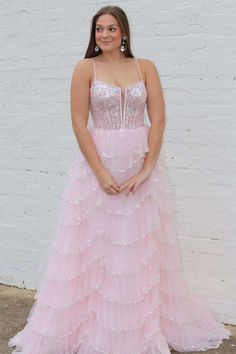 Pink Evening Dress, Lace Formal Dress, Plunging Neck, Prom Looks, A Line Prom Dresses, Lace Evening Dresses, Pink Tulle, Dresses 2024, Prom Dresses Lace