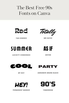 the best free 90's fonts on canva