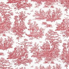 a red and white toiler print fabric