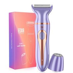 2-in-1 Electric Razor for Women, EESKA Electric Shaver for Women Cordless for Women Face, Legs and Underarm, Portable Bikini Trimmer IPX7 Waterproof Wet and Dry Hair Removal, Type-C USB Recharge… Hair Removal Women, Beauty Makeover, Woman Shaving