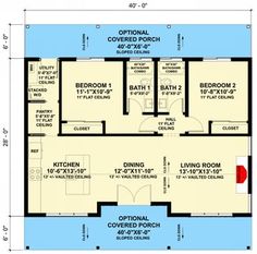 the floor plan for a two bedroom apartment with an attached bathroom and living room area