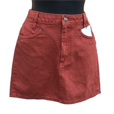 Nwt Zara Rust Mini Skirt Size: Small This Skirt Is Denim Like Never Worn Bundle Or Like Item/S And I Will Send You The 50% Off Offer Zara Trendy High Waist Skirt, Trendy Zara High-waist Skirt, Zara Trendy High-waisted Skirt, Casual Zara Mini Skort, Trendy Short Skirt By Zara, Trendy High-waist Zara Skirt, Trendy Short Zara Skirt, Zara High Waist Skirt With Pockets, Zara Cotton Mini Skirt