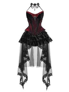 Halloween Corset Dress With Corset Back For Alternative Fashion, Fantasy Halloween Party Corset Dress, Alternative Fashion Overbust Corset Dress, Overbust Corset Dress For Alternative Fashion, Vampire Style Corset Dress For Halloween, Gothic Ruffled Corset Dress For Costume Party, Gothic Underbust Corset Dress For Alternative Fashion, Gothic Overbust Corset Dress For Evening, Steampunk Corset Dress For Halloween Party