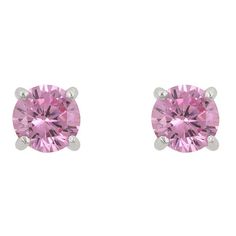 Blossom 6.25mm Pink Round Cut 1 Carat Cubic Zirconia Sterling Silver Stud EarringsThis 2Carat (1ct each) Round Cut style is created with best quality sparkling 6.25mm Pink Cubic Zirconia, Rhodium Plated Polished on .925 Sterling Silver. This classic piece is perfect for daily and special event. This piece will pair beautifully with just about everything - jeans, skirts and evening attires. It will be a great mix for your daily fashion wardrobe. Item: BSJ-SE101220RS-S12-6.25mmPlating: Silvertone Pink Diamond Earrings, Pink Stud Earrings, Pink Studs, Sapphire Studs, Pink Round, Sparkle Jewelry, Cubic Zirconia Jewelry, Cz Stud Earrings, Round Stud Earrings