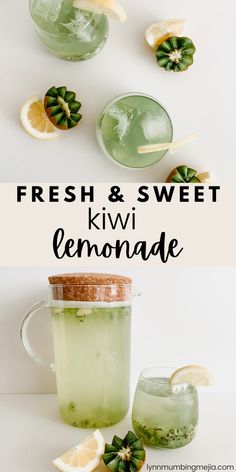 fresh and sweet kiwi lemonade is the perfect drink to sip in this cold weather