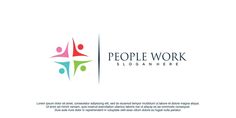 the logo for people work, including two people holding hands and one person standing behind them