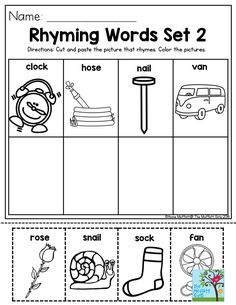 the rhyming words set 2 worksheet