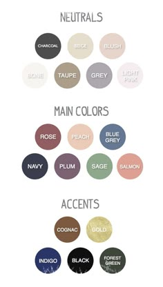 the color chart for neutrals and colors