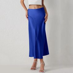 This Seasonal Fave Satin Long Midi Skirt is the new power player in our wardrobe! Features a high waistline, a figure-skimming silhouette with side pleated details for a chic look, and a flowy midi hem Comes in eight colors Made from quality Polyester Available in sizes S-L Model is wearing size S Blue High Waist Maxi Skirt For Party, Solid Color Midi Length Skirt For Night Out, Elegant Solid Color Midi-length Bottoms, Party Midi Pencil Skirt In Specific Color, Solid Color Midi Skirt For Night Out, Solid Midi Skirt For Night Out, Solid Color Midi Pencil Skirt For Party, Party Solid Long Skirt Bottoms, High Waist Pencil Skirt For Spring Evening