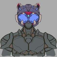 a stylized image of a helmet and armor