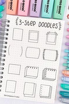 Doodle Ideas For Beginners, Journal D'inspiration, Bullet Journal Headers, خريطة ذهنية, Studera Motivation, Penanda Buku, Kraf Kertas, Paper Notes, Bullet Journal Banner