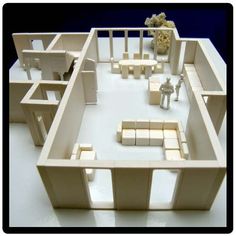 a model of a house with furniture in it