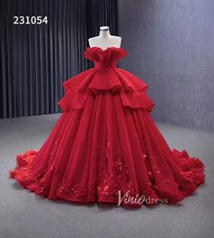 Red Wedding Dress Ballgown, Red Ballroom Dresses, Red Ballgown, Dress For Quinceanera, Red Princess Dress, Dream Quinceanera, Mermaid Style Prom Dresses, Ball Gowns Fantasy, Quinceanera Dresses Red