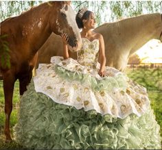 $ 659.00 Light Green Charro Quince Dress, Sage Green Charro Dress, Charo Dress Quince, Lilac Charro Quinceanera Dresses, Charro Quinceanera Dresses Green, Sage Green Charro Quinceanera Dresses, Green Charro Dress, Pink And Green Quinceanera Dress, Charo Quince Dresses