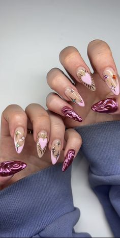 Kacey Musgraves Nails, Boujie Nail Designs, Mexican Art Nails, Tea Party Nails, Chappell Roan Nails, Spanish Tile Nails, Almond Acrylic Nails, Minimalist Nails