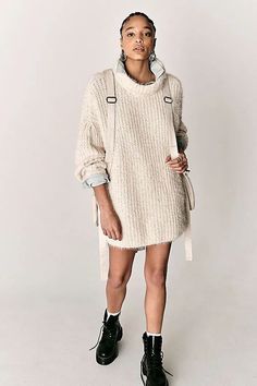 Free People Oasis Sweater ~ Today's Fashion Item | So soft and slouchy, this oversized Free People Oasis Sweater is featured in a fuzzy fabrication with mock-style neckline, tunic length and dropped shoulders for added shape. | Free People Sweater | Free People Tunic | Free People Outfit | Cute Sweater Outfit | Fashion Trends | Chunky Sweater | Oversized Sweater | Cozy Sweater | Cozy Sweater Outfit | Winter Sweater | Winter Outfit | #FreePeople #ChunkySweater