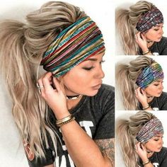 The circumference of the headband is 20" (50.8cm) and it will comfortably stretch to around 22-23" (55.9 - 58.4cm) Depth of each band at its widest part is 11" (28cm). Wear it as an Extra Wide style or Turban Style! High Stretchy ,Sweat Wicking , Washable - Workout headbands easily absorbs sweat from forehead, keep head cooler and drier. Boho headbands for women can be washed without any worries of shrinking or losing color. Non Slip No Headache Hair bands - Keeping your hair out of your face sh Head Turban, Boho Yoga, Cotton Headband, Yoga Headband, Stretchy Headbands, Sports Headbands, Bandana Hairstyles, Boho Headband, Wide Headband