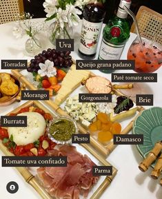 a table topped with different types of food