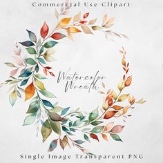 a watercolor wreath with the words,'single image transparente png '