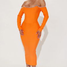 Never Worn, Beautifull Bright Orange Color. Cheap Orange Summer Bodycon Dress, Cheap Orange Stretch Bodycon Dress, Affordable Orange Bodycon Dress For Date Night, Cheap Orange Bodycon Dress For Date Night, Mermaid Dress Orange, Mermaid Orange Dress, Cheap Stretch Orange Bodycon Dress, Orange Bodycon Dress Formal, Cheap Orange Bodycon Dress For Summer