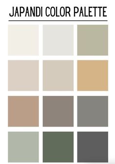 the japanese color palette is shown in shades of neutrals, browns and beiges