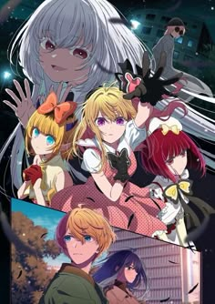 an anime poster with many different characters