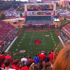 a football stadium filled with lots of people