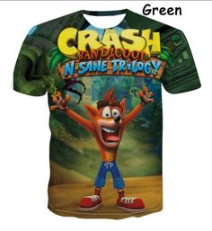 Crash Bandicoot, Mens Graphic, Graphic Tshirt, Mens Graphic Tshirt, Mens Tshirts, Mens Tops, Green