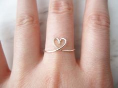 Adjustable Heart Ring//silver heart ring heart midi ring | Etsy Tiny Delicate Heart Promise Ring, Delicate Tiny Heart Promise Ring, Delicate Heart Promise Ring, Adjustable Nickel-free Sterling Silver Heart Ring, Dainty Heart Midi Promise Rings, Dainty Handmade Midi Rings For Promise, Delicate Silver Heart Promise Ring, Delicate Heart-shaped Midi Promise Ring, Delicate Heart Shaped Midi Promise Ring