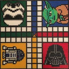 a cross stitch pattern with different characters on it