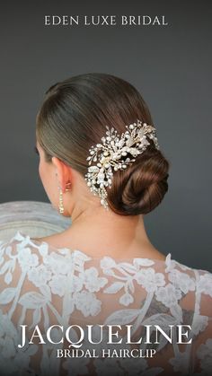 The JACQUELINE Bridal Hairclip from Eden Luxe Bridal is an elegant accessory featuring freshwater pearls and crystals. Perfect for enhancing your bride aesthetic, this hairclip adds a touch of sophistication and sparkle to your wedding look. Ideal for brides seeking refined yet eye-catching bridal hair accessories, it complements a variety of hairstyles and ensures a graceful finish to your ensemble on the big day. Glamorous Wedding Gowns, Bride Aesthetic, Blush Weddings, Hair Clip Wedding, Pearl Bridal Hair, Wedding Hair Headband, Hair Jewels, Bride Inspiration, Bridal Hair Clip