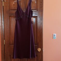 Jones Of New York Size 12 Purple Dress. V Neck Line. Has Decorative Oranaments At Chestline. Nwt 90s Grunge Slip Dress, Dark Purple Vintage Dress, Dark Purple Dress Short, 2000s Dresses, Purple Dress Short, Vintage Purple Dress, 2000s Dress, Dark Purple Dresses, 90s Slip Dress